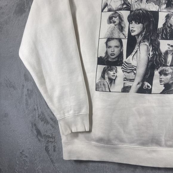 Taylor Swift The Eras Tour Hoodie Sweatshirt Womens Large Cream Pullover Thick - Picture 13 of 16